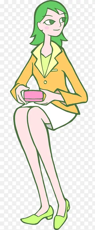 穿西装的女人卡通