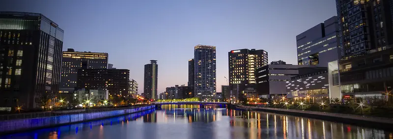 城市酷炫夜晚街景banner