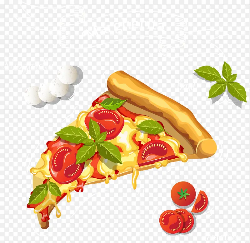 矢量披萨和番茄