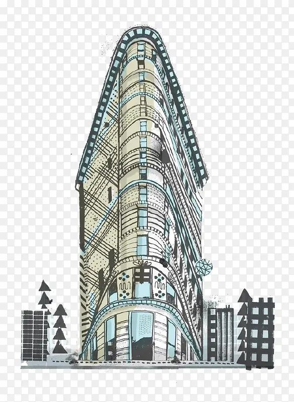卡通高楼建筑