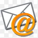 橙灰色水晶立体图标email