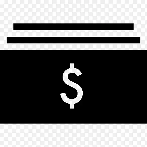 美元票据黑纸符号图标