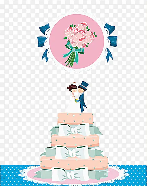 手绘婚礼蛋糕鲜花