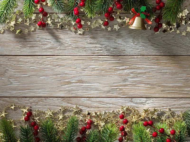 圣诞节木板背景边框