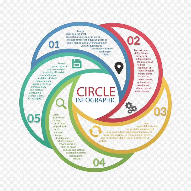 扇形圆环分类信息图表