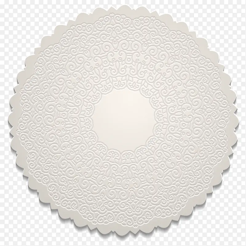 白色花边圆形杯垫插画