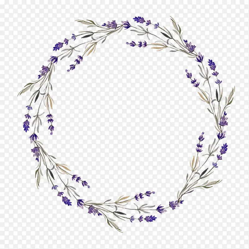 紫色花朵空心圆