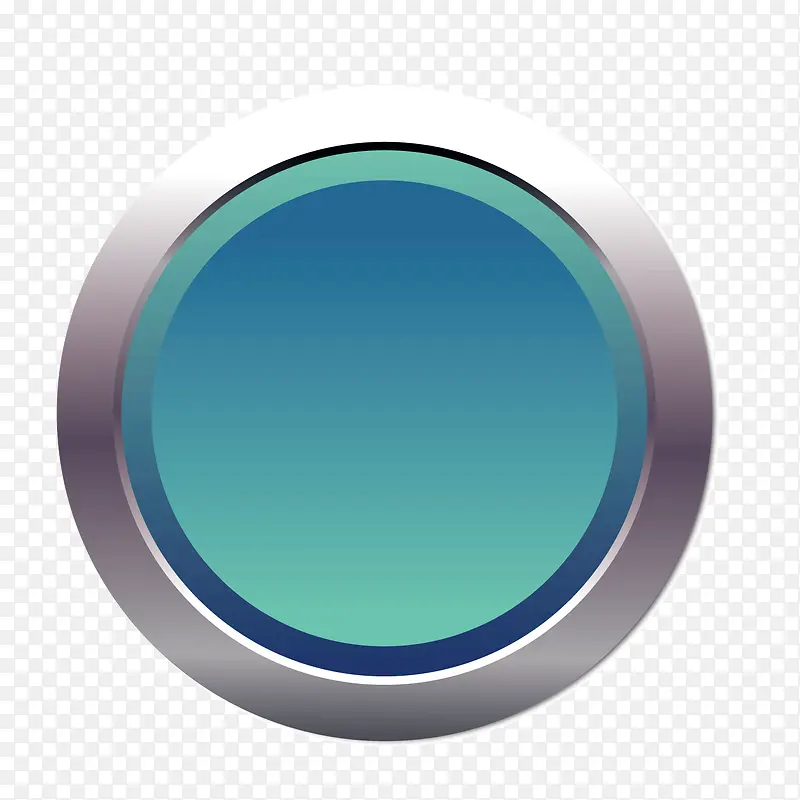 矢量金属框蓝色圆形按钮