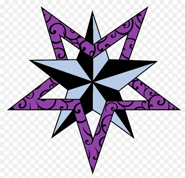 五角星紫色