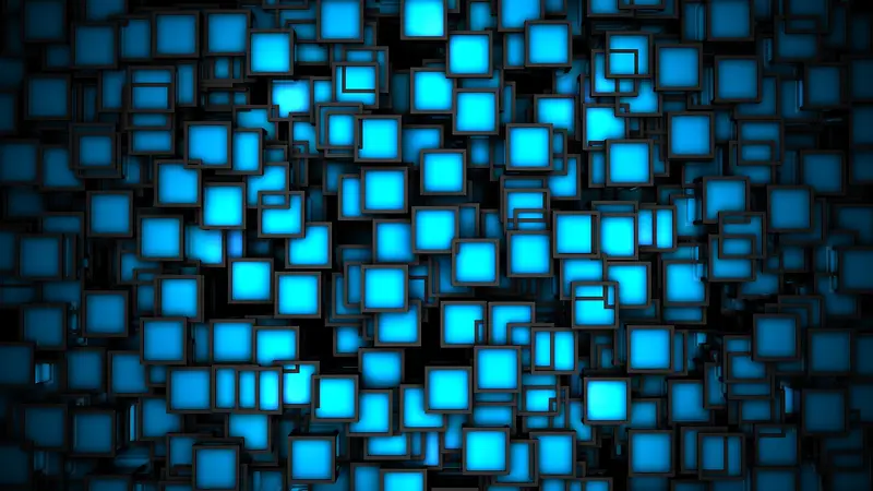 蓝色科技堆叠小方块