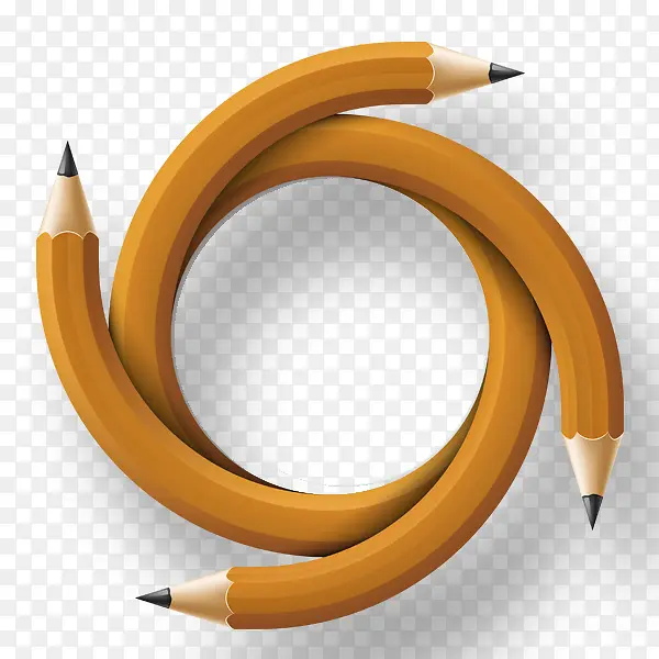 四个弯了的铅笔组成的边框