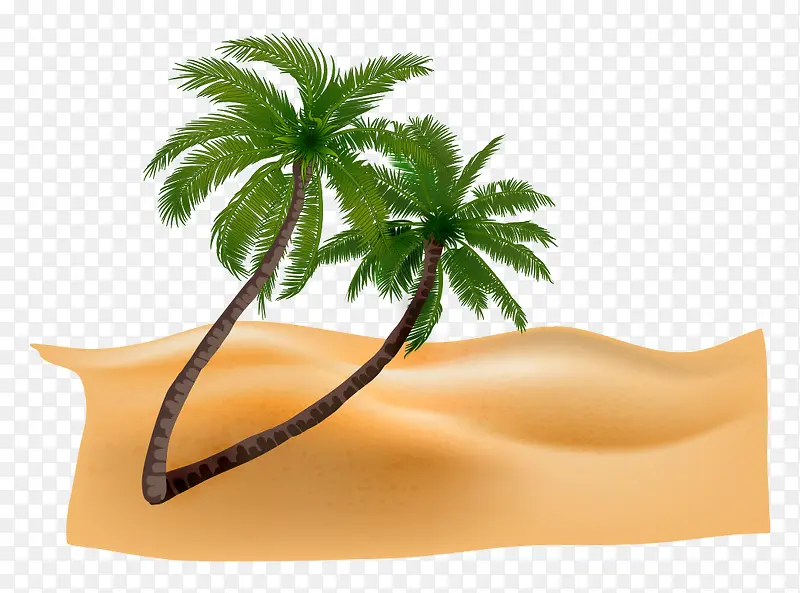 沙滩椰子树矢量