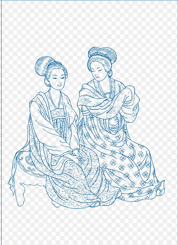 中国风手绘美女