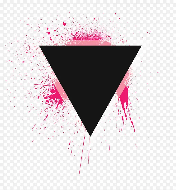粉红泼墨黑色三角形装饰