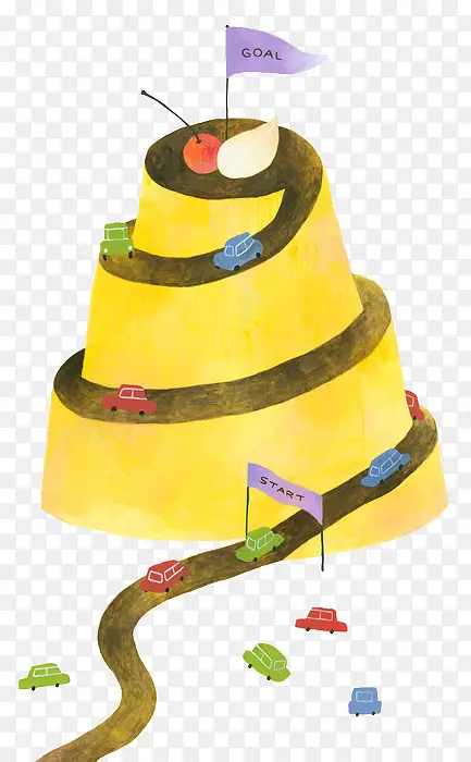 复古风儿童六一蛋糕生日蛋糕手绘