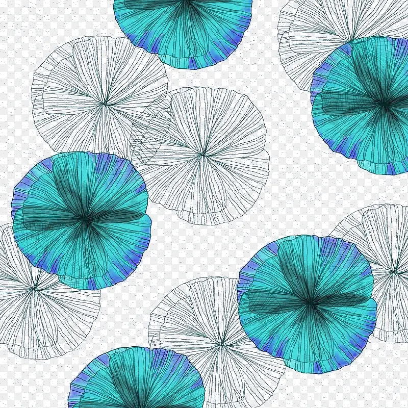 手绘抽象花免扣素材