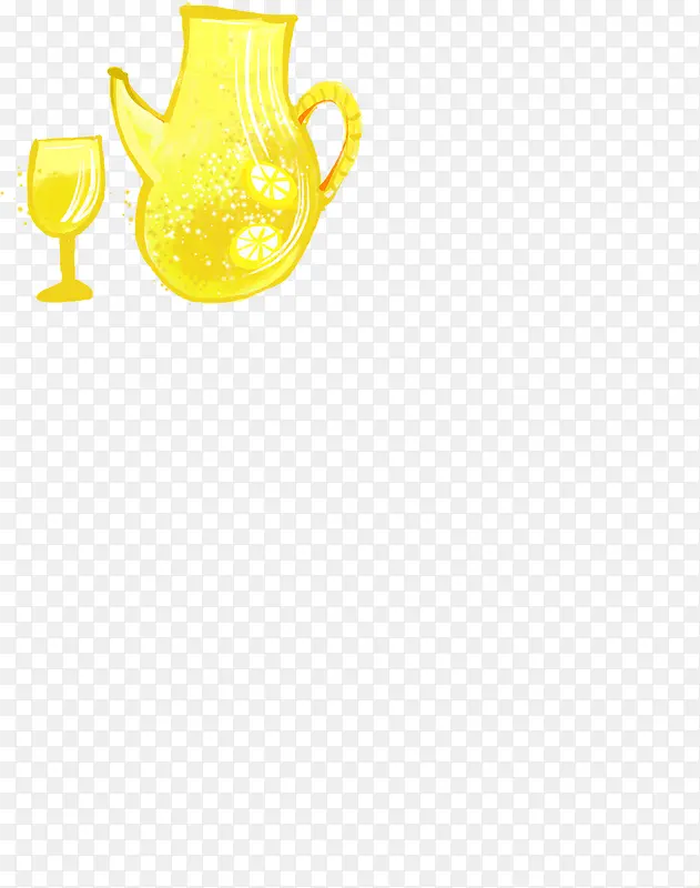 卡通黄色酒壶杯子造型