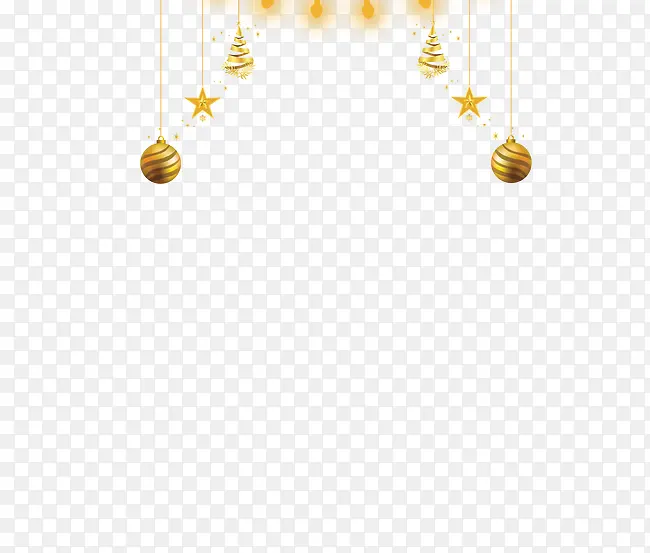 圣诞节金色彩球装饰素材