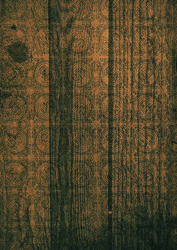 木质背景与复古花纹图案