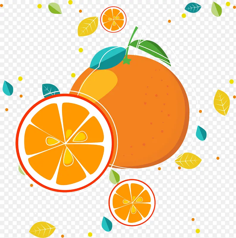创意夏季水果橙子插画设计