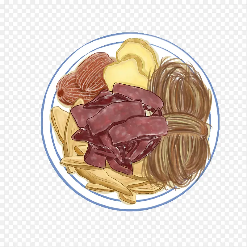 手绘美食拼盘