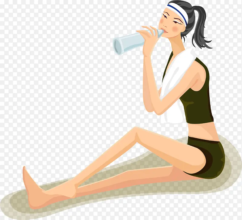 运动女性喝水