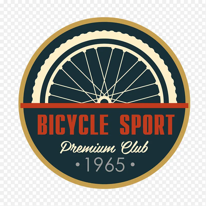 卡通圆形的自行车徽章设计
