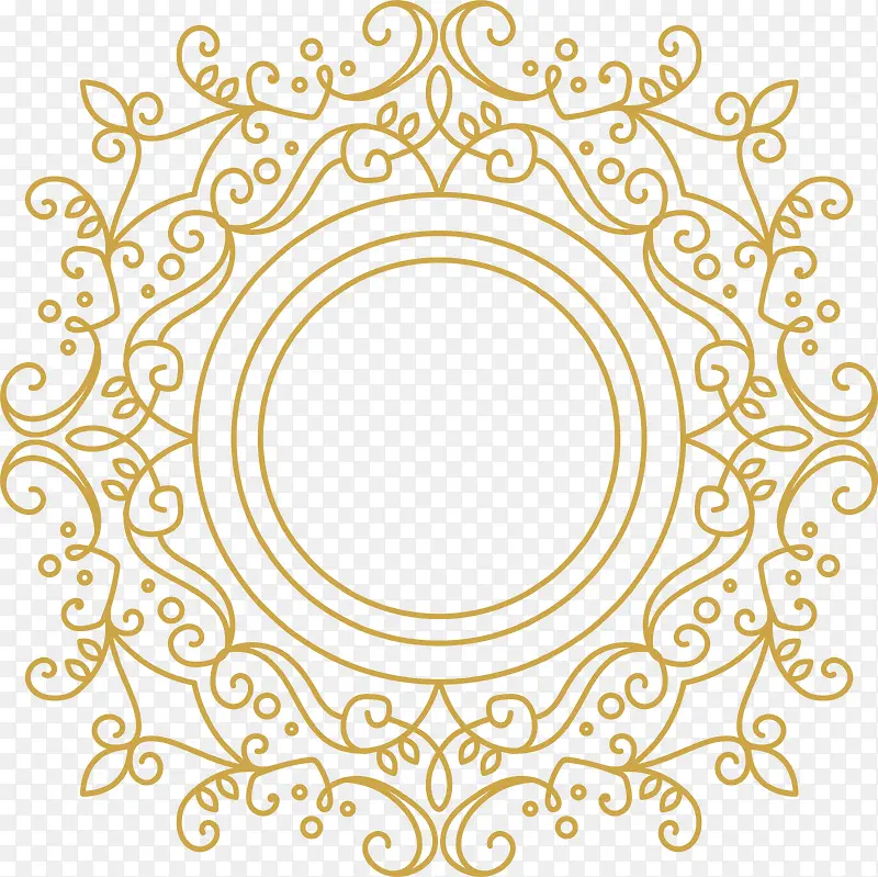 圆形欧式花藤标题框