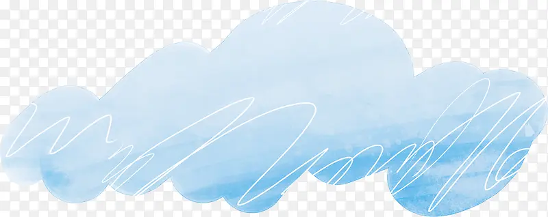 蓝色手绘白云创意漫画
