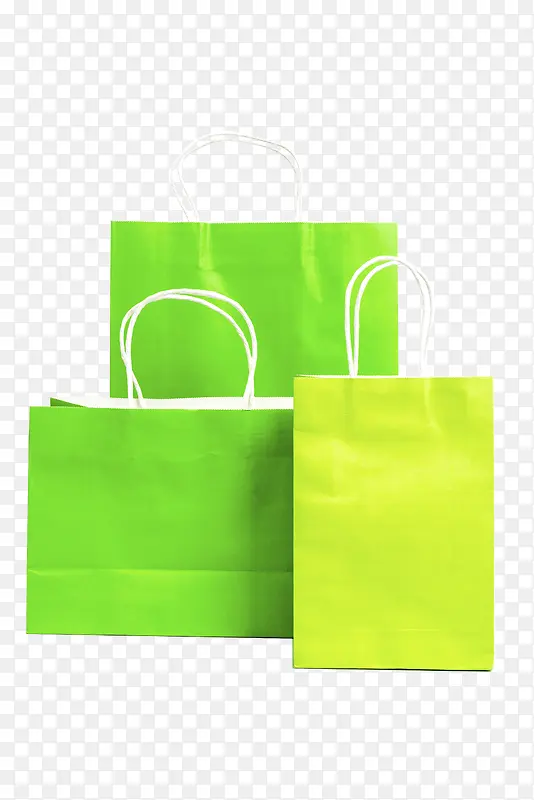 绿色大小纸质购物袋