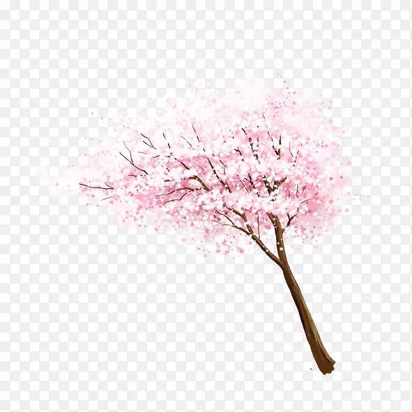 手绘桃树