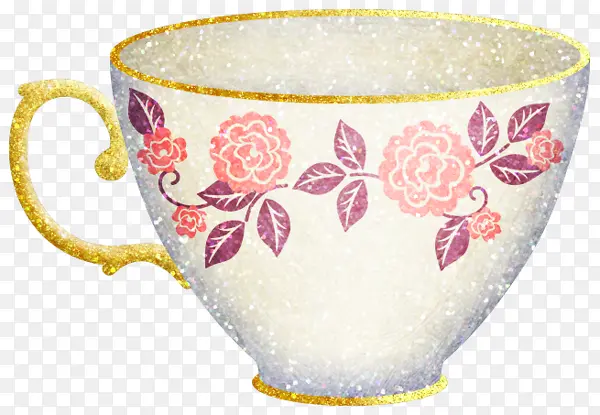 卡通玫瑰花茶杯杯具