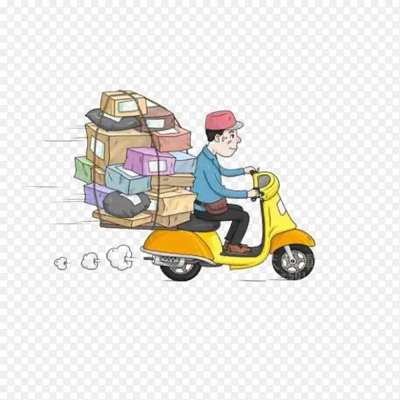 骑车送快递的快递员PNG图片素材下载_图片编号9239313-PNG素材网