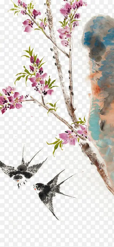 桃花双燕