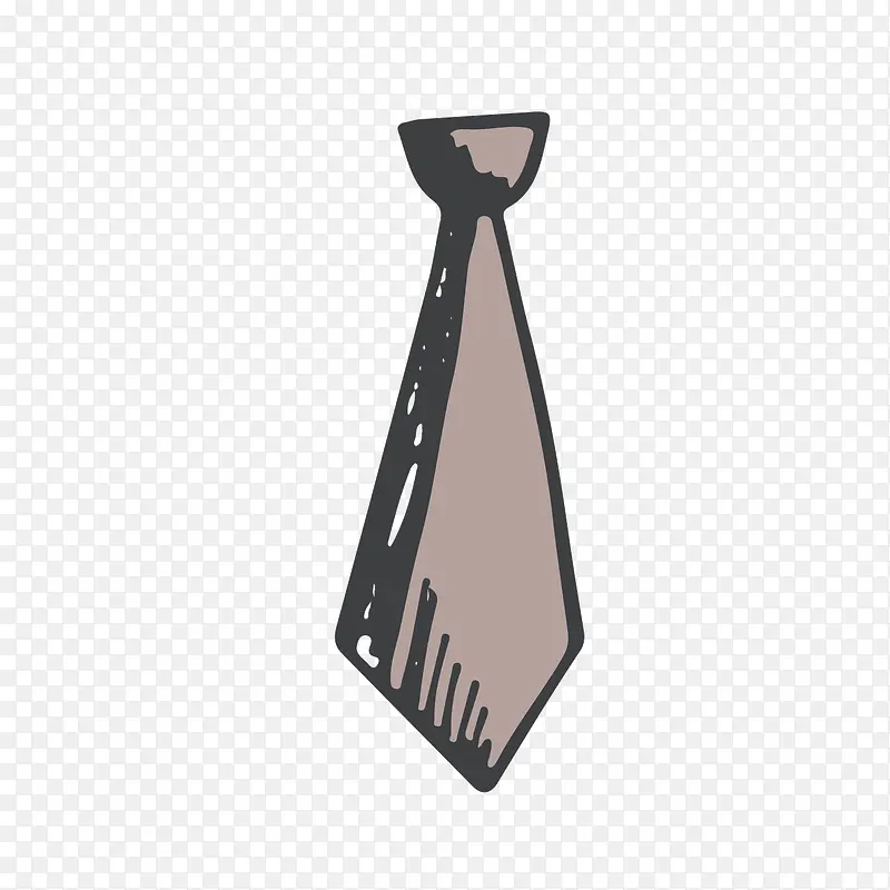 灰色手绘领带