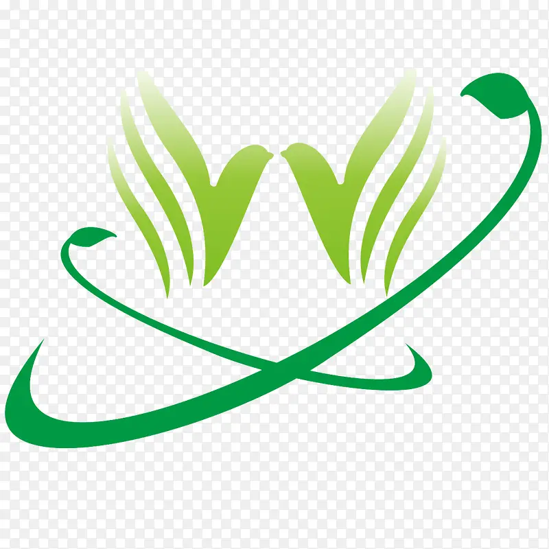 和平鸽绿色简约环保园林logo