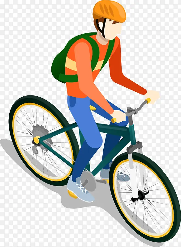 卡通骑自行车运动