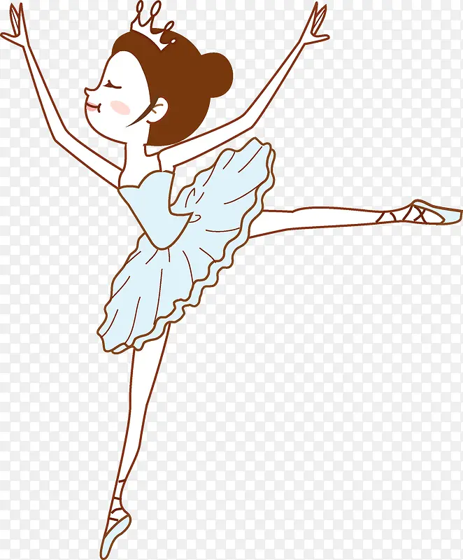 卡通跳芭蕾舞的女孩