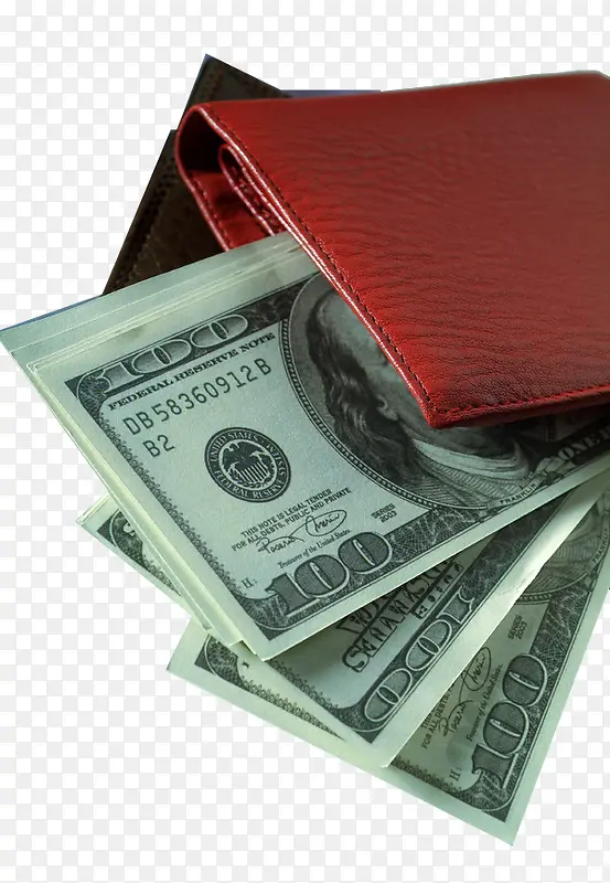 红色钱包和现金