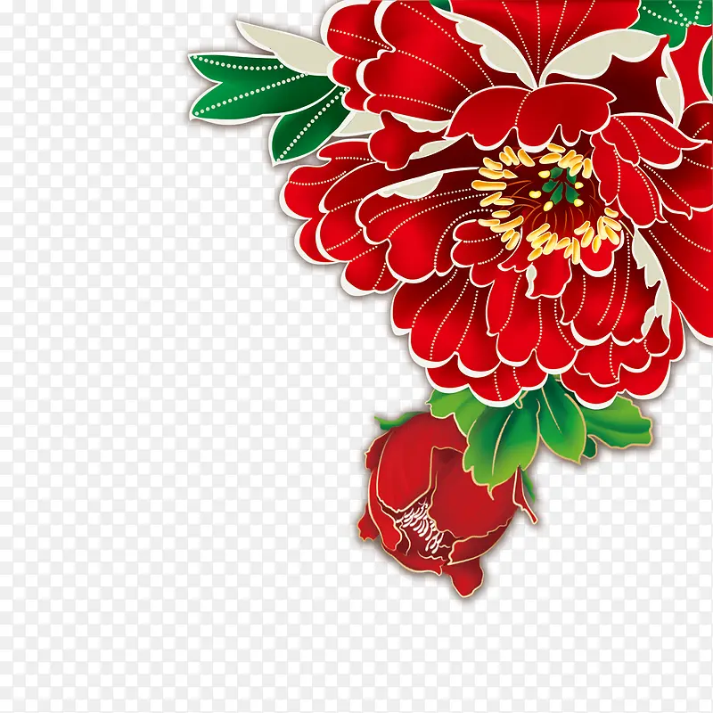 红色中国风节日装饰