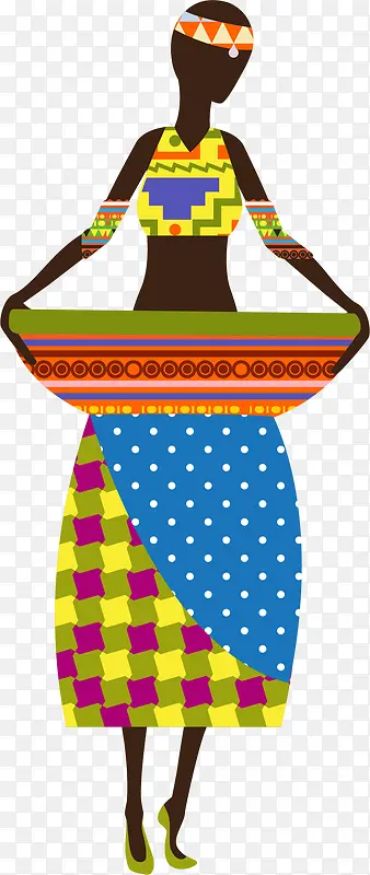 非洲女子设计矢量素材