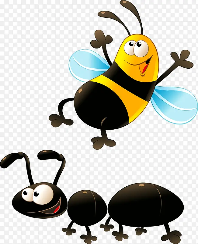卡通蜜蜂蚂蚁