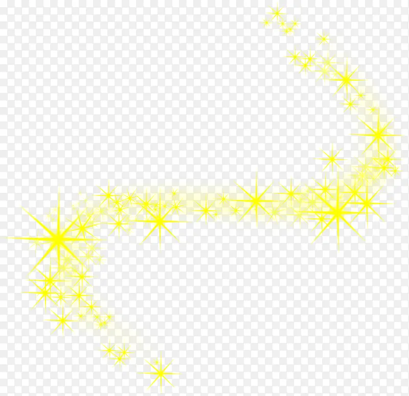 黄色的创意合成星光效果五角星