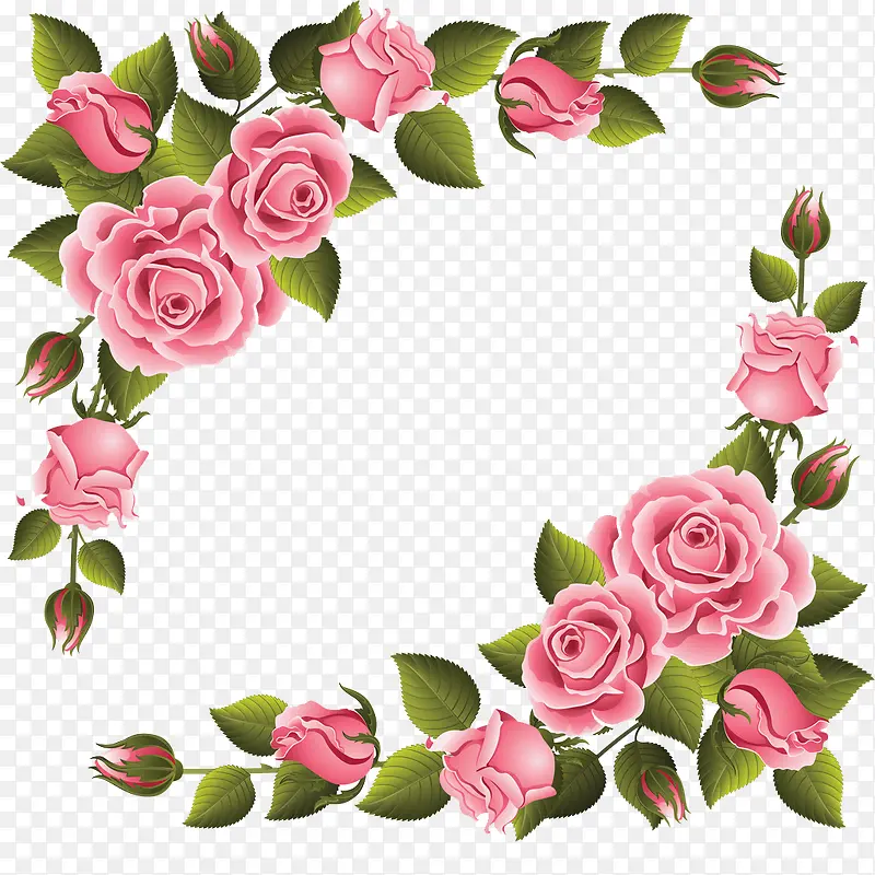 粉色淡雅玫瑰花型图案
