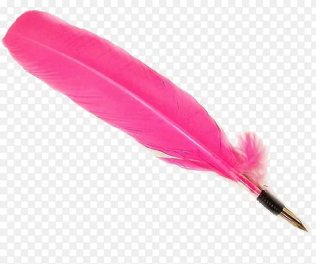 粉色羽毛笔