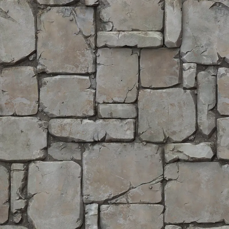 坚固的灰色石砖墙贴图