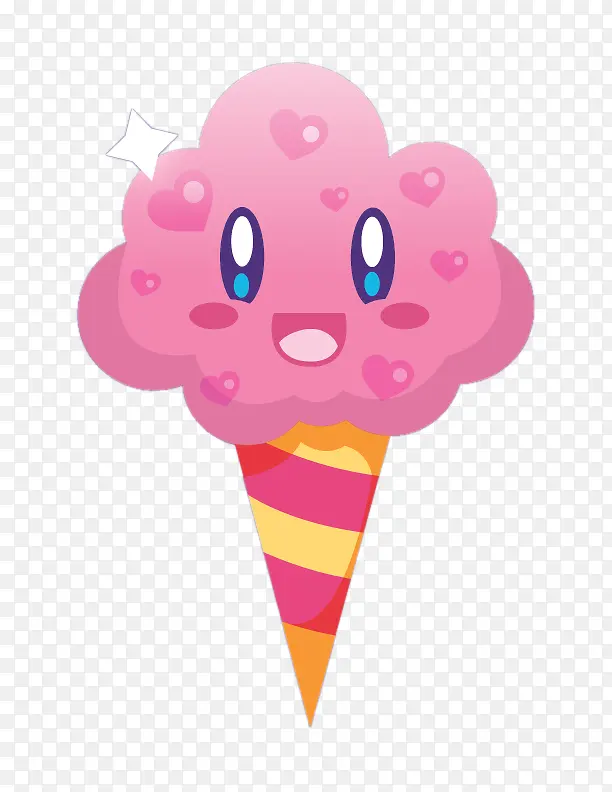 可爱的粉色冰激凌