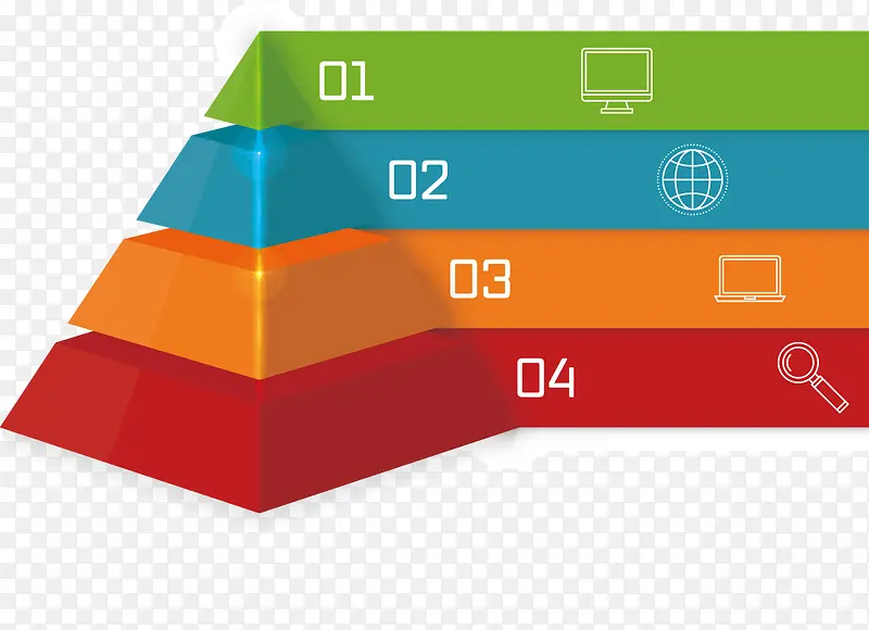 矢量创意设计立体三角锥形分布图