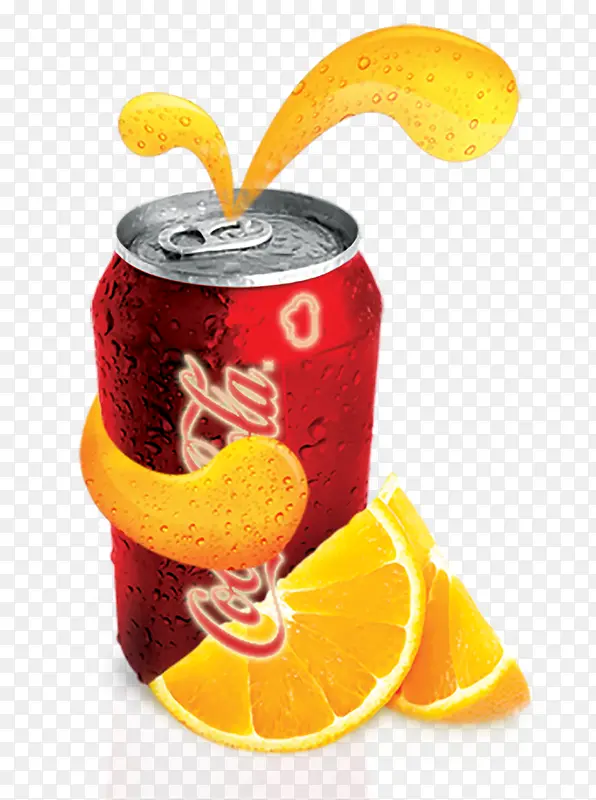 橙子可乐海报设计喷水四溅