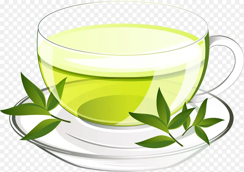 绿色立体茶叶饮料